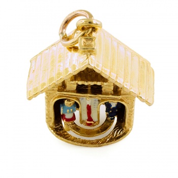 9ct Gold Enamel Charm